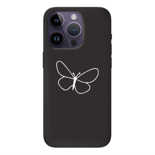 Apple iPhone 14 Pro Max butterfly Black Colored Silicone TPU Θήκη