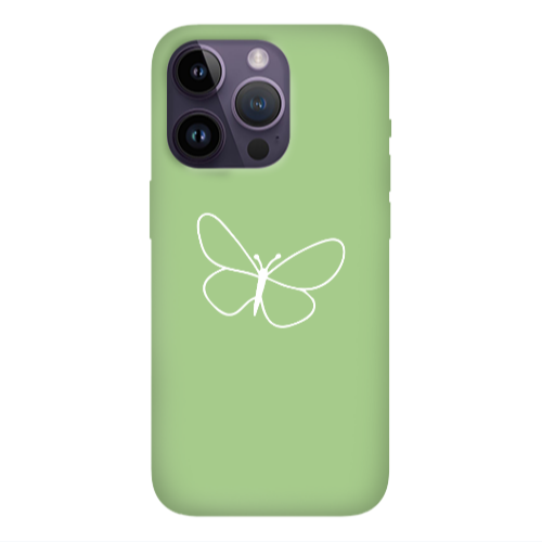Apple iPhone 14 Pro Max butterfly Light Green Colored Silicone TPU Θήκη