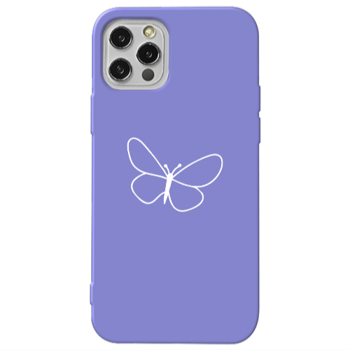 Apple iPhone 13 Pro butterfly Purple Colored Silicone TPU Θήκη