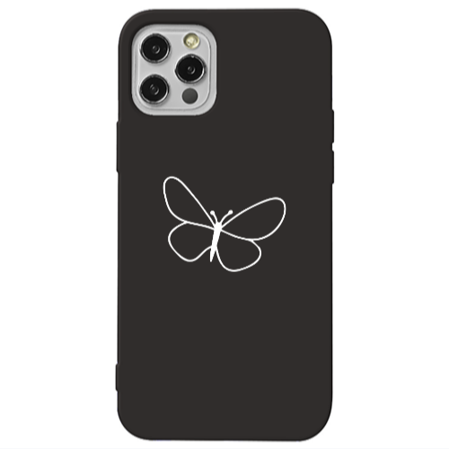Apple iPhone 13 Pro butterfly Black Colored Silicone TPU Θήκη