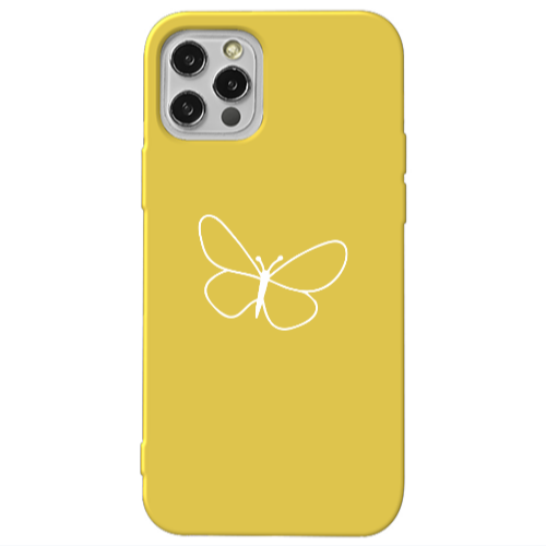Apple iPhone 13 Pro butterfly Yellow Colored Silicone TPU Θήκη