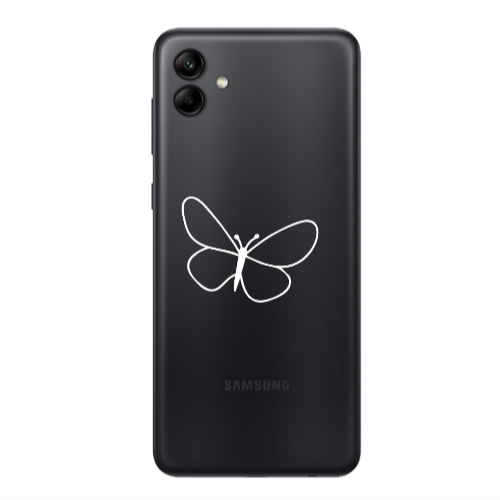 Samsung A04 butterfly Transparent Silicone TPU Θήκη