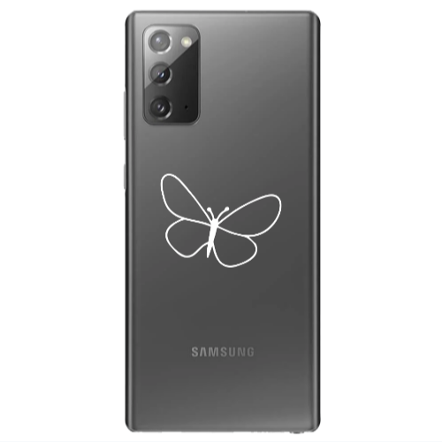 Samsung Note 20 butterfly Transparent Silicone TPU Θήκη