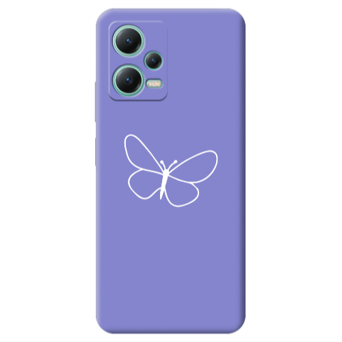 Xiaomi Redmi Note 12 Pro 5G butterfly Purple Colored Silicone TPU Θήκη