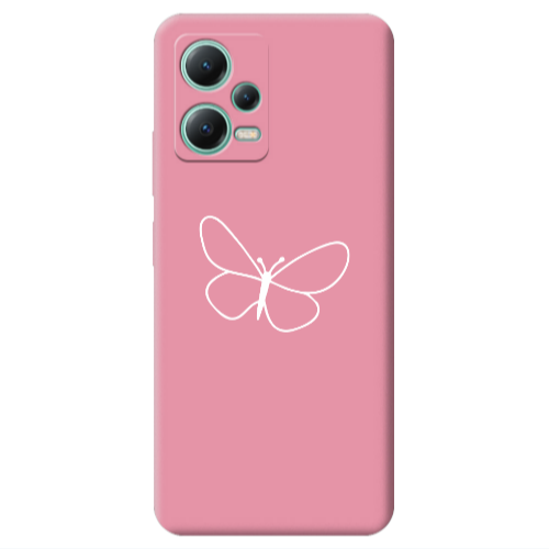Xiaomi Redmi Note 12 Pro 5G butterfly Pink Colored Silicone TPU Θήκη