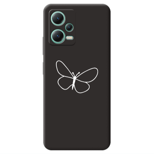 Xiaomi Redmi Note 12 Pro 5G butterfly Black Colored Silicone TPU Θήκη