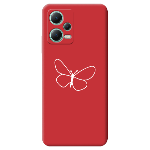 Xiaomi Redmi Note 12 Pro 5G butterfly Red Colored Silicone TPU Θήκη
