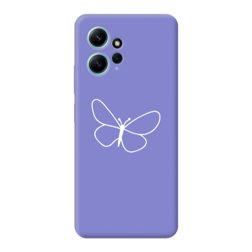 Xiaomi Redmi Note 12 4G butterfly Purple Colored Silicone TPU Θήκη