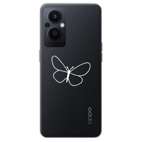 Oppo Reno 7 Lite butterfly Transparent Silicone TPU Θήκη
