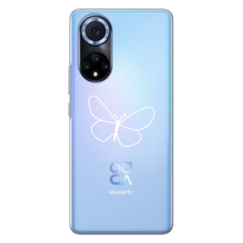Huawei Nova 9 butterfly Transparent Silicone TPU Θήκη