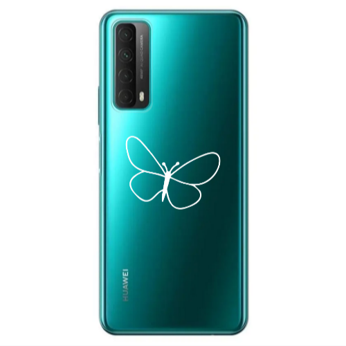Huawei P Smart 2021 butterfly Transparent Silicone TPU Θήκη