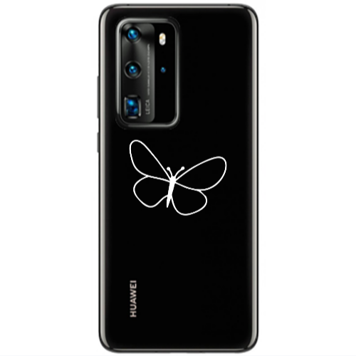 Huawei P40 Pro butterfly Transparent Silicone TPU Θήκη