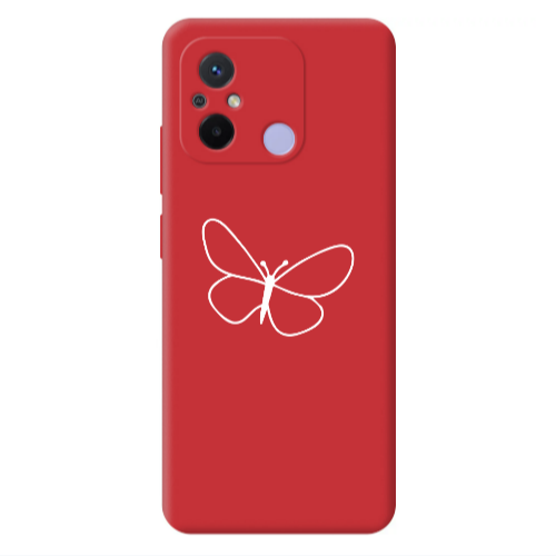 Xiaomi Redmi 12C butterfly Red Colored Silicone TPU Θήκη