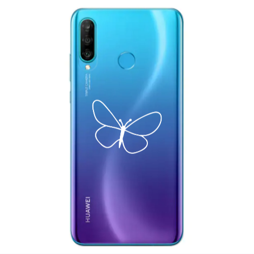 Huawei P30 Lite butterfly Transparent Silicone TPU Θήκη