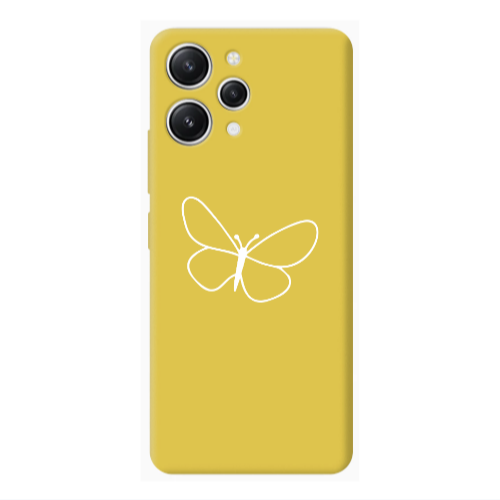 Xiaomi Redmi 12 butterfly Yellow Colored Silicone TPU Θήκη