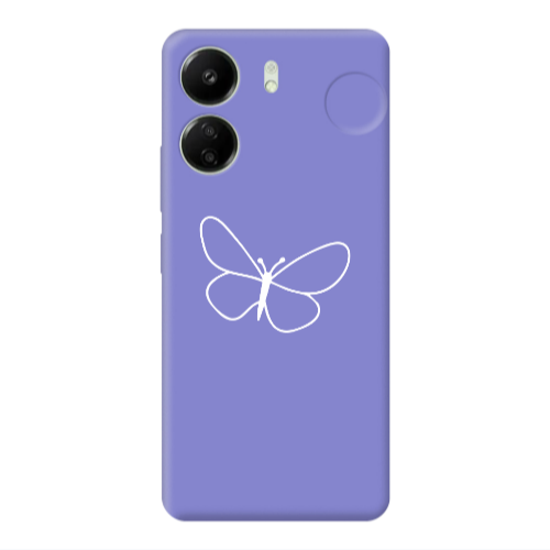 Xiaomi Redmi 13C butterfly Purple Colored Silicone TPU Θήκη