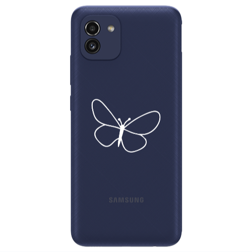 Samsung A03 butterfly Transparent Silicone TPU Θήκη