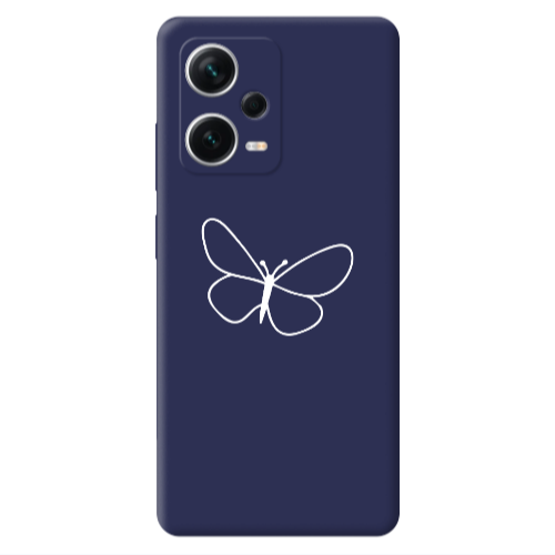 Xiaomi Poco X5 butterfly Dark blue Colored Silicone TPU Θήκη