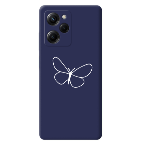 Xiaomi Poco X5 Pro butterfly Dark blue Colored Silicone TPU Θήκη