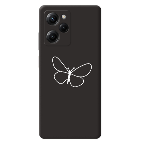 Xiaomi Poco X5 Pro butterfly Black Colored Silicone TPU Θήκη