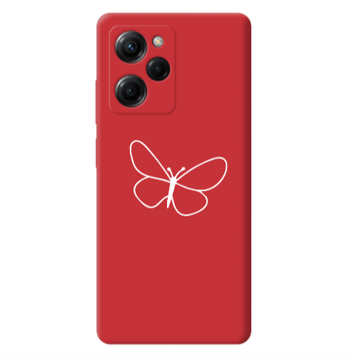 Xiaomi Poco X5 Pro butterfly Red Colored Silicone TPU Θήκη