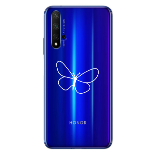 Huawei Nova 5 T butterfly Transparent Silicone TPU Θήκη