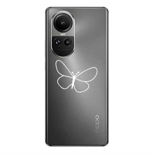 Oppo Reno10 5G butterfly Transparent Silicone TPU Θήκη