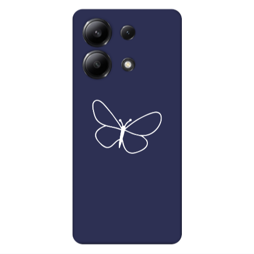 Xiaomi Redmi Note 13 4G butterfly Dark blue Colored Silicone TPU Θήκη