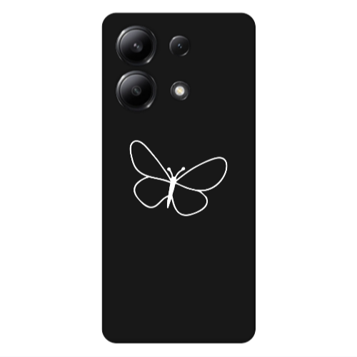 Xiaomi Redmi Note 13 4G butterfly Black Colored Silicone TPU Θήκη