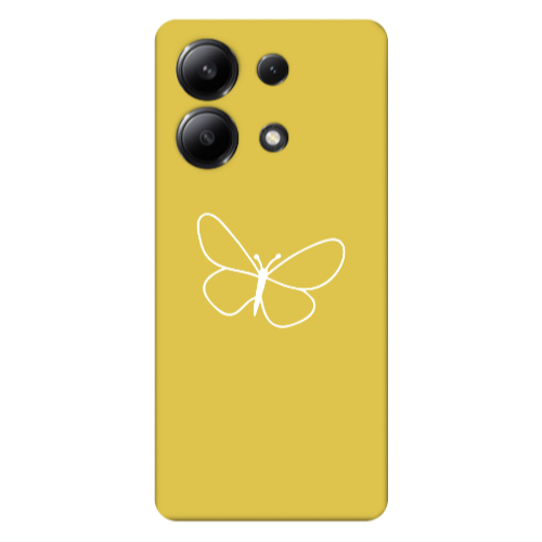 Xiaomi Redmi Note 13 4G butterfly Yellow Colored Silicone TPU Θήκη