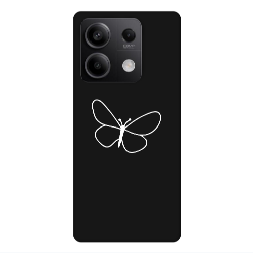 Xiaomi Redmi Note 13Pro 5G butterfly Black Colored Silicone TPU Θήκη
