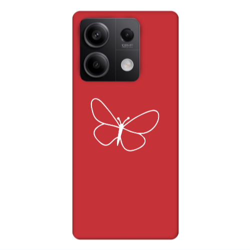 Xiaomi Redmi Note 13Pro 5G butterfly Red Colored Silicone TPU Θήκη