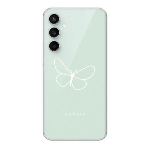 Samsung S24 FE butterfly Transparent Silicone TPU Θήκη