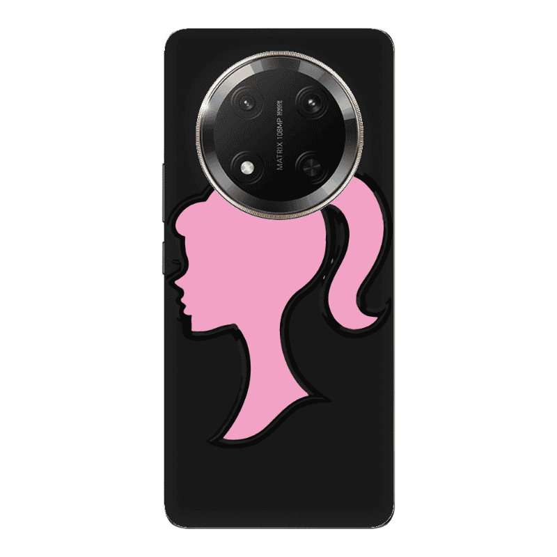 Honor Magic 7 Lite Line girl Black Colored Silicone TPU Θήκη