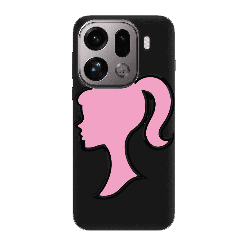 Oppo Find X9 Pro Line girl Black Colored Silicone TPU Θήκη