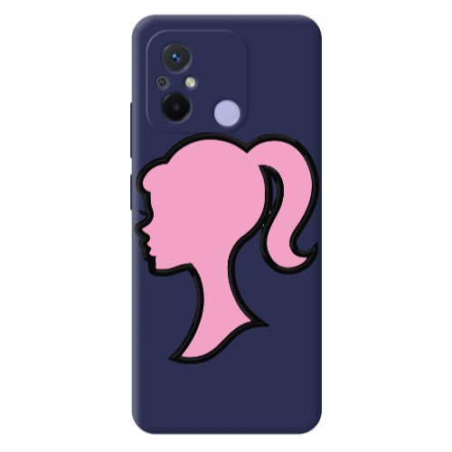 Xiaomi Redmi 12C Line girl Dark blue Colored Silicone TPU Θήκη