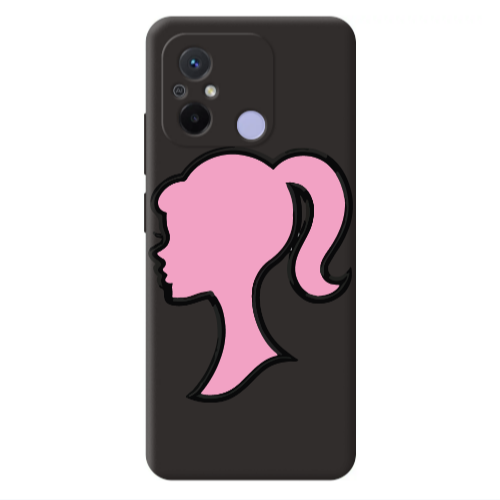 Xiaomi Redmi 12C Line girl Black Colored Silicone TPU Θήκη