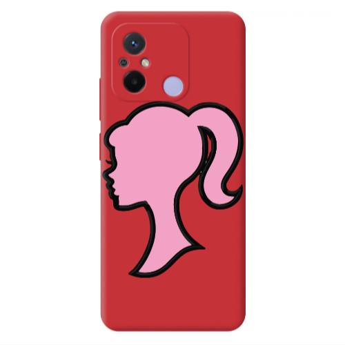 Xiaomi Redmi 12C Line girl Red Colored Silicone TPU Θήκη