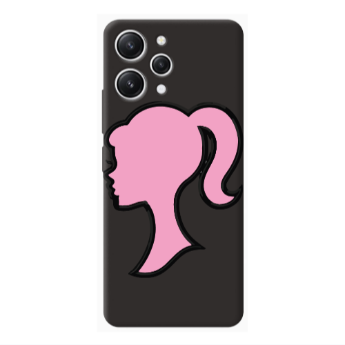 Xiaomi Redmi 12 Line girl Black Colored Silicone TPU Θήκη