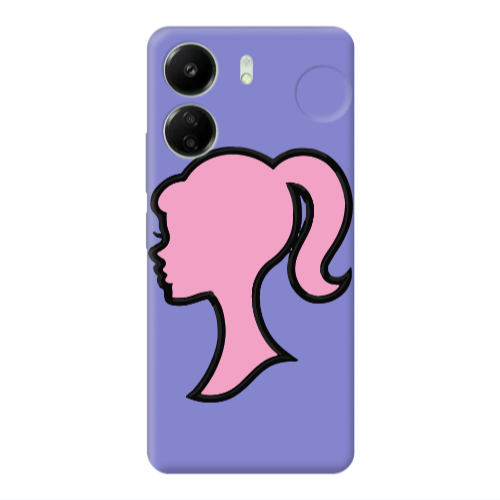 Xiaomi Redmi 13C Line girl Purple Colored Silicone TPU Θήκη