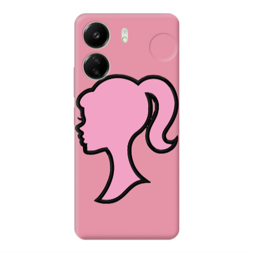 Xiaomi Redmi 13C Line girl Pink Colored Silicone TPU Θήκη