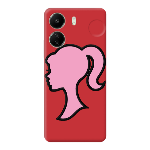 Xiaomi Redmi 13C Line girl Red Colored Silicone TPU Θήκη