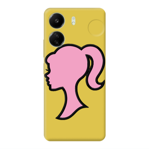 Xiaomi Redmi 13C Line girl Yellow Colored Silicone TPU Θήκη