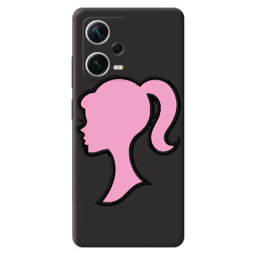 Xiaomi Poco X5 Line girl Black Colored Silicone TPU Θήκη