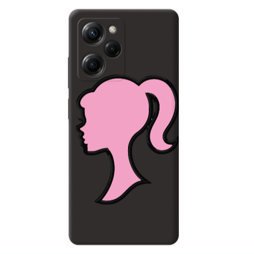 Xiaomi Poco X5 Pro Line girl Black Colored Silicone TPU Θήκη