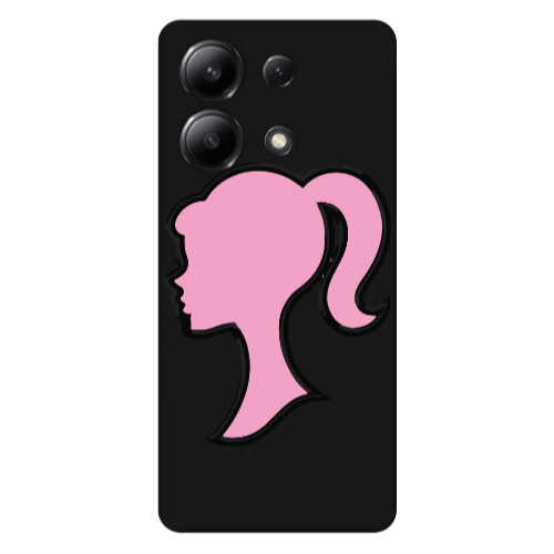 Xiaomi Redmi Note 13 4G Line girl Black Colored Silicone TPU Θήκη