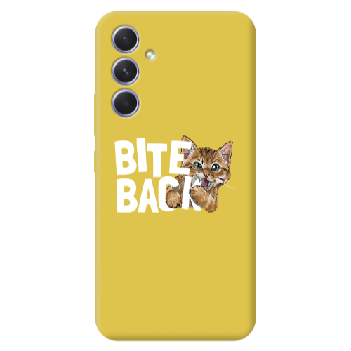 Samsung A36 bitte back cat Yellow Colored Silicone TPU Θήκη