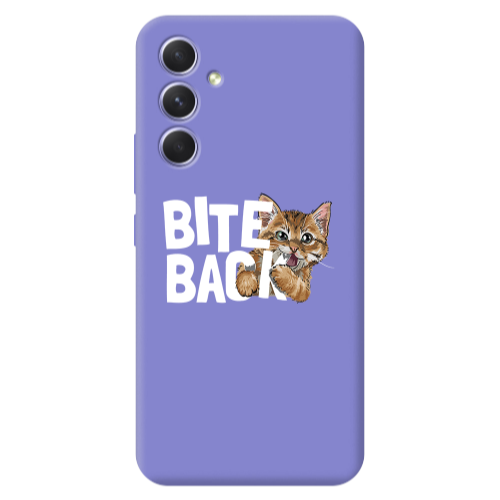 Samsung A56 bitte back cat Purple Colored Silicone TPU Θήκη