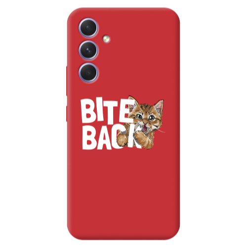 Samsung A56 bitte back cat Red Colored Silicone TPU Θήκη