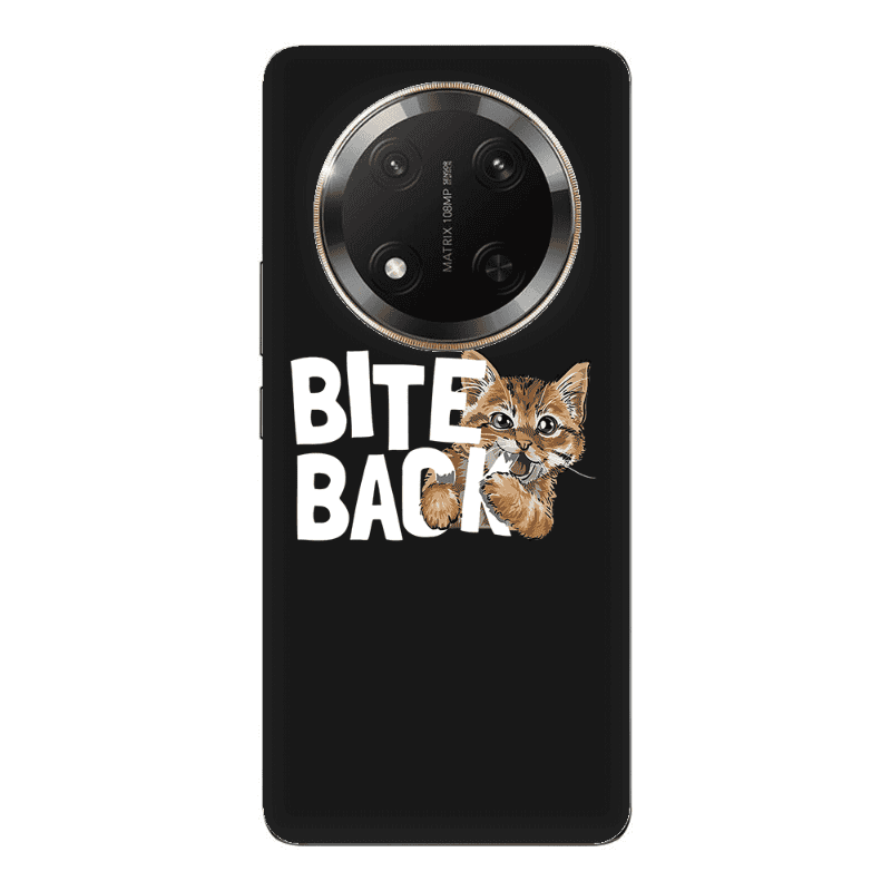 Honor Magic 7 Lite bitte back cat Black Colored Silicone TPU Θήκη